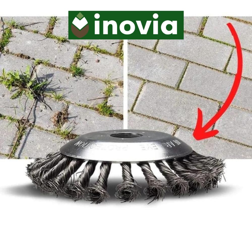 inovia G60 Pro - Coupe Bordures - Kit Complet Schneidkopf aus Stahl mit verdrillten Drähten - Effektiv für grobes Gras und Unkraut - Hochwertiger Rasentrimmerkopf