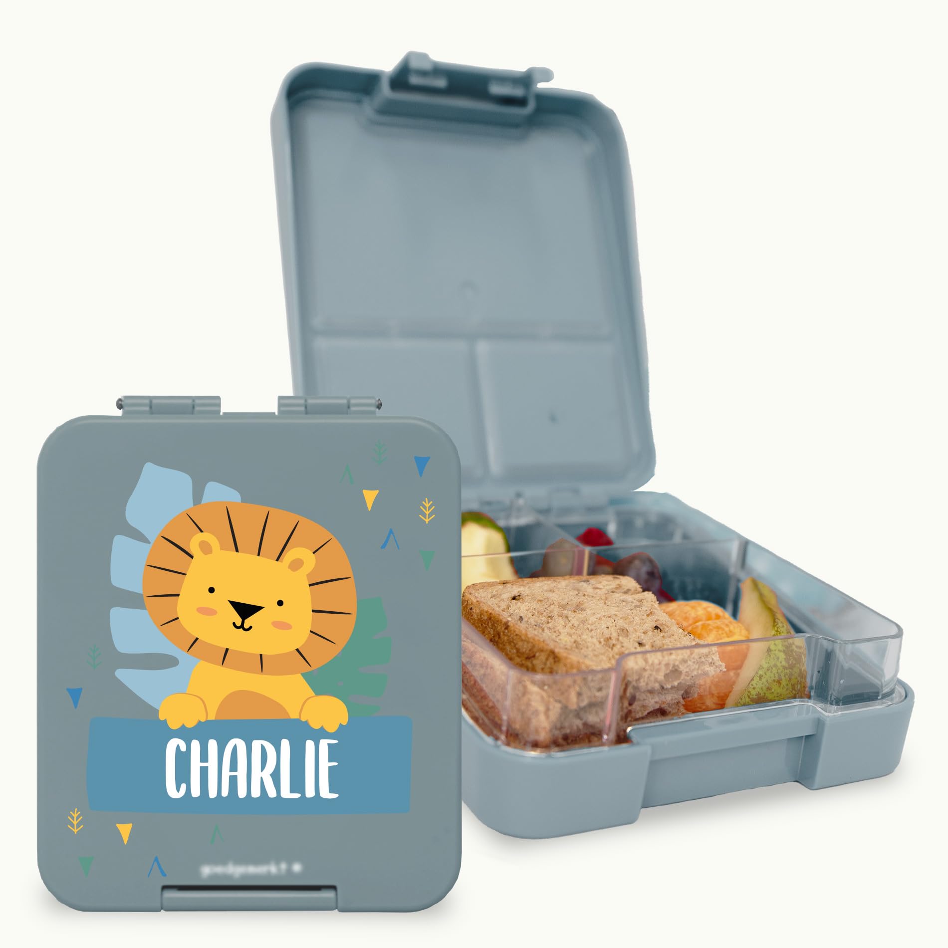 EASY2NAME Personalised Children’s Lunch Box, Water-Resistant, Dishwasher and Microwave Safe. Design with Theme. Colour: (Petrol) — image 1