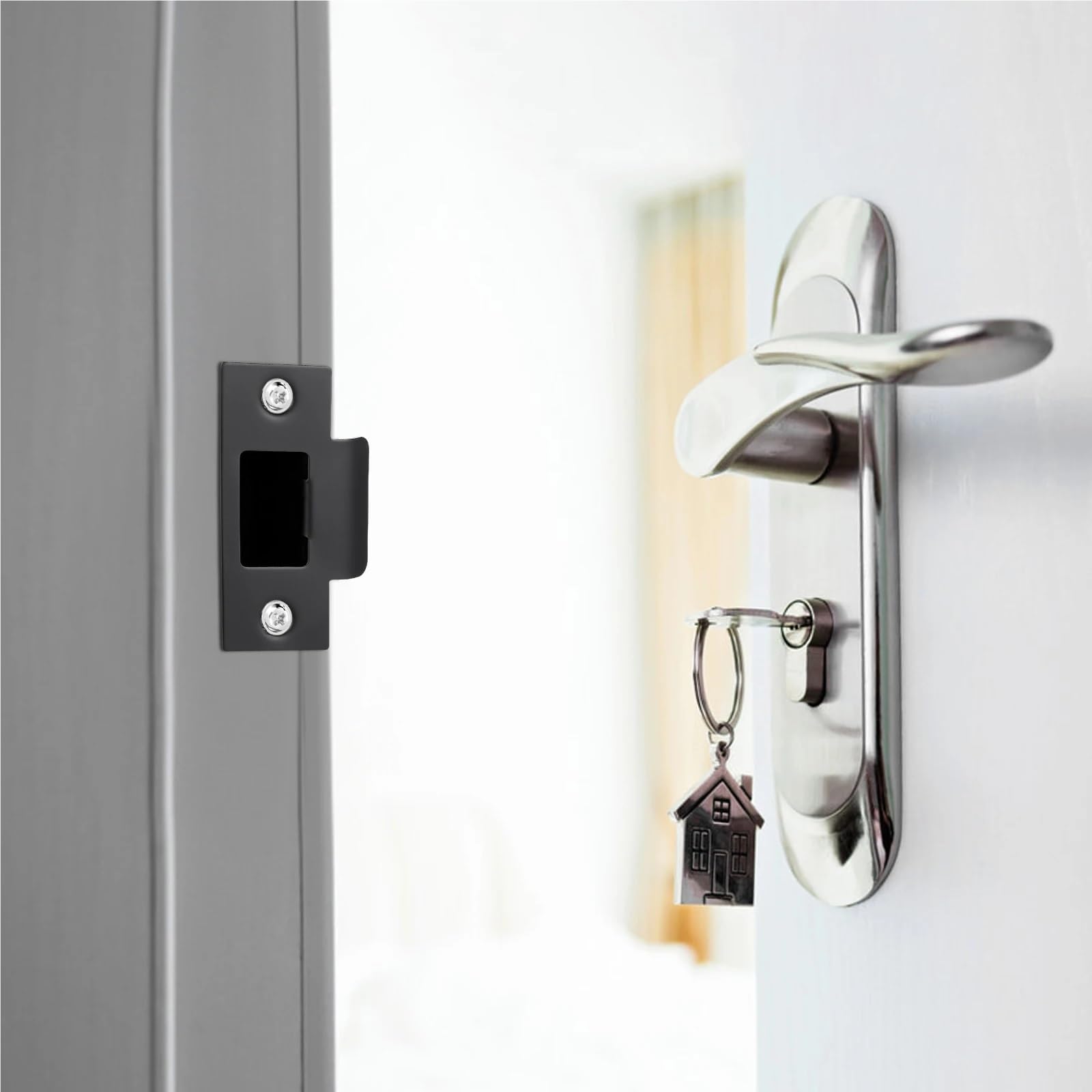 Lot de 10 gâches de porte renforcées pour serrure de porte - Plaques de renfort pour portes extérieures