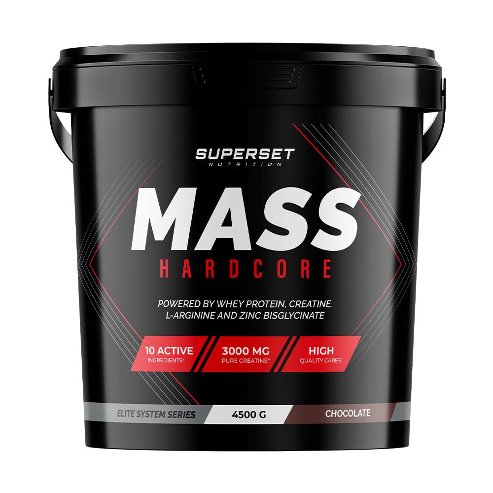 Superset Nutrition | Mass Hardcore (4,5kg) | Gainers | Gainer enrichi en whey + créatine - Chocolat