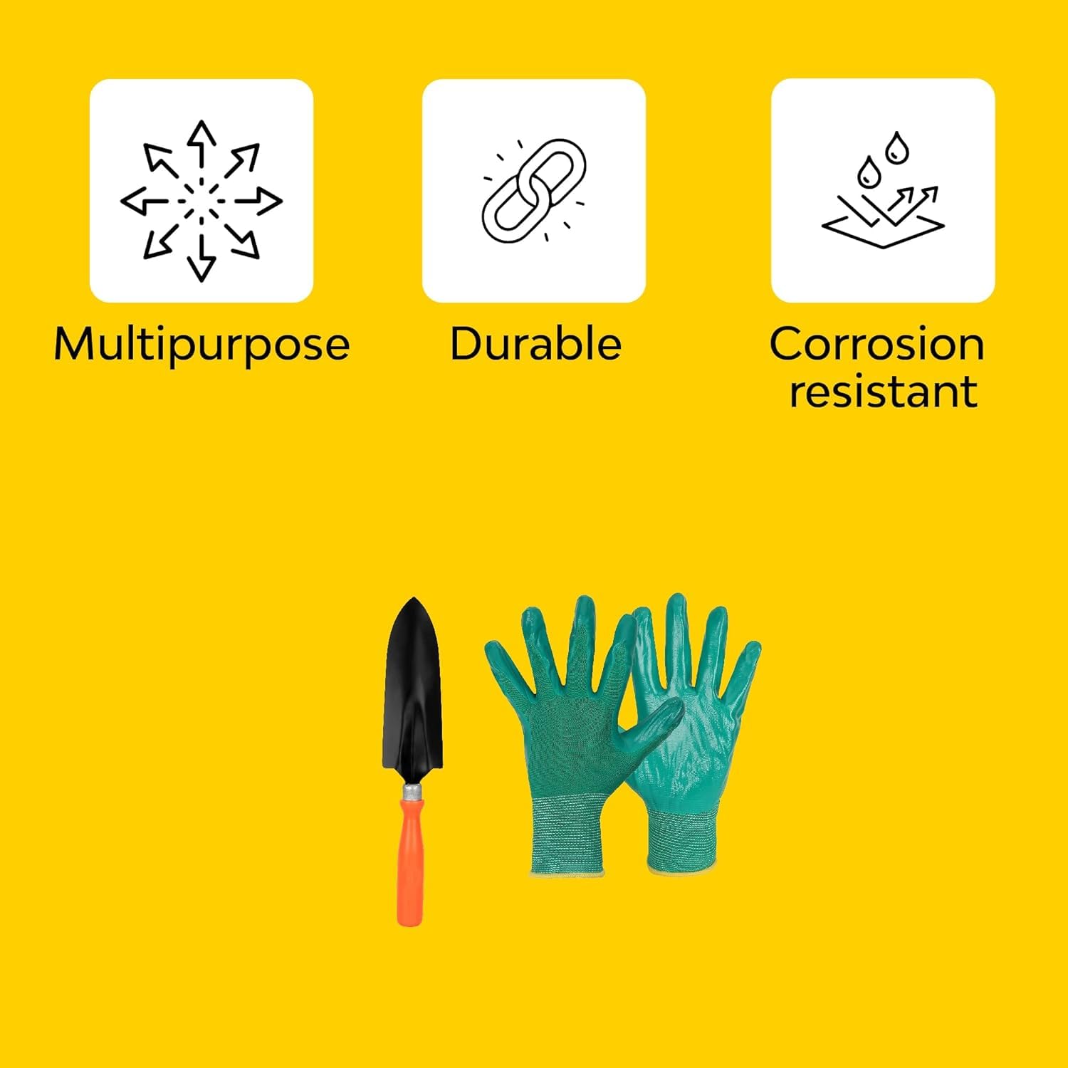 Garten-Handwerkzeug-Set – 10-teilig (Kultivator, Gartengabel, Kellen, Unkrautjäter, Gartenhandschuhe, Schere, Gartenschere, Samenpaket, Metallbox)