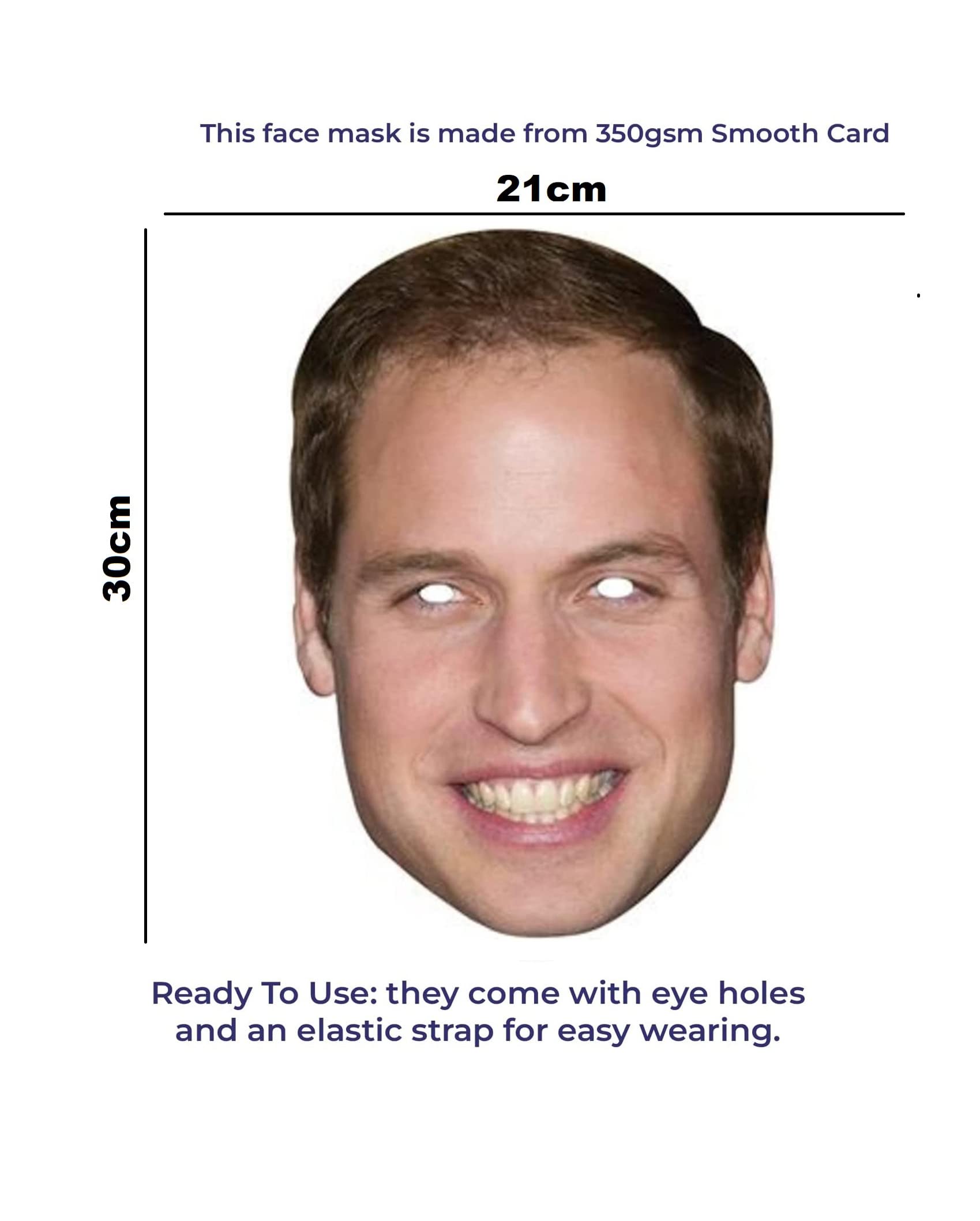 SHATCHI 10Pcs Prince William Royal Family Face Mask King’s Coronation Supplies Celebrities Face Masks UK Hen Night Stag Parties Fancy Dress Bulk Wholesale - Image 2