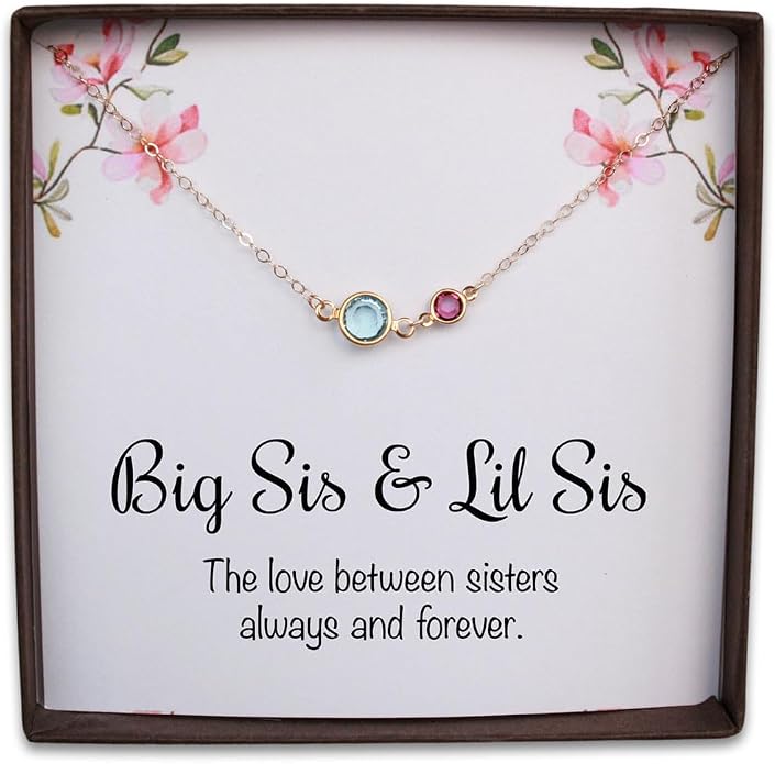 Personalized Birthstone Sister Necklace