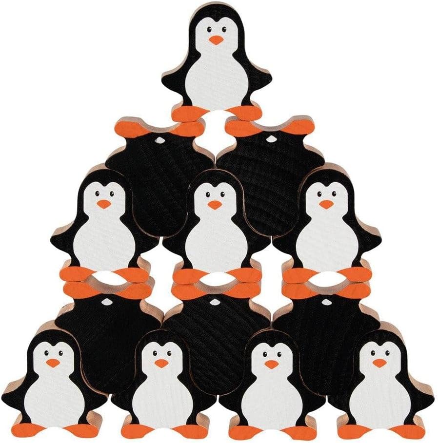 Goki - Penguin Stacking and Lace Toys, Colour (Multicoloured) (58683)