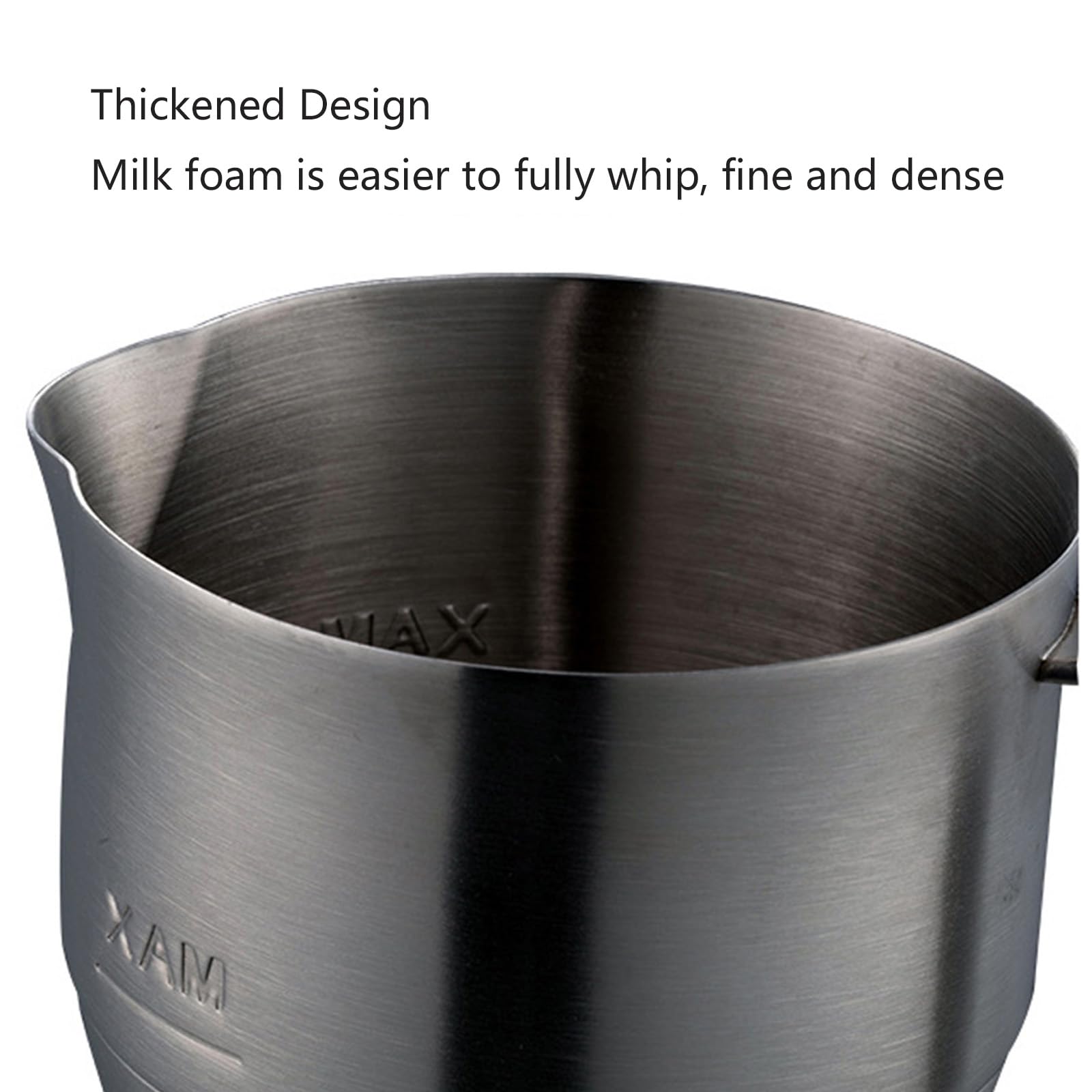 Jarra espumadora de acero inoxidable con ergonómico Taza para espumar leche de 900 ml para elaborar arte latte Jarra espumadora de café con chocolate caliente y ergonómico