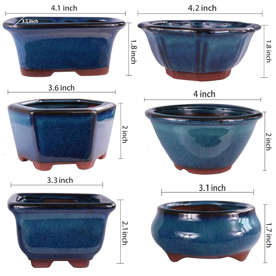 Amazon.co.jp: MUZHI 艶出し盆栽鉢プランター 3インチ 4インチ