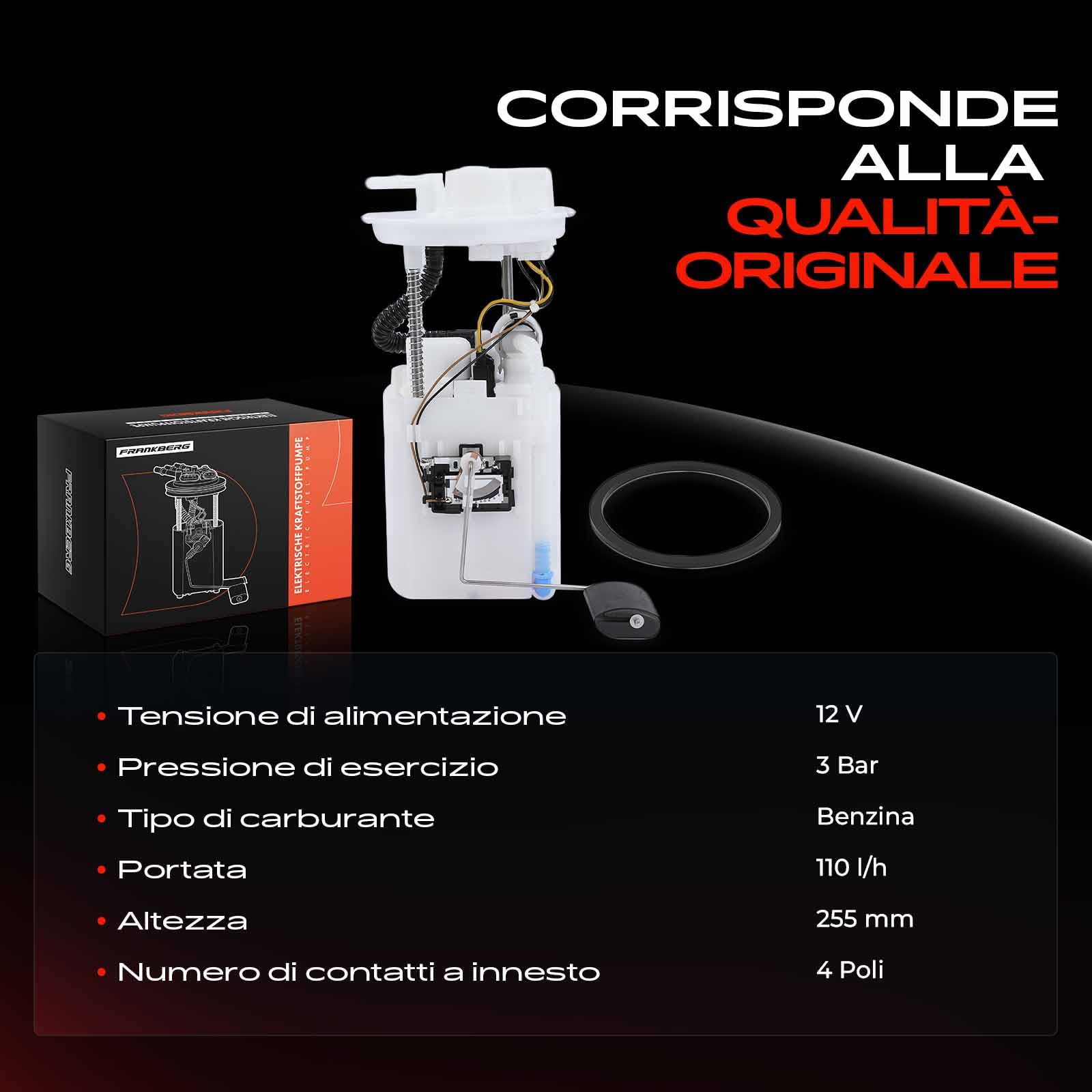 Frankberg Pompa carburante Pompa Benzina Modulo pompa carburante Kit senza Sensore di pressione 4-Poli Compatibile con i10 PA Replace# 311100X000,72860