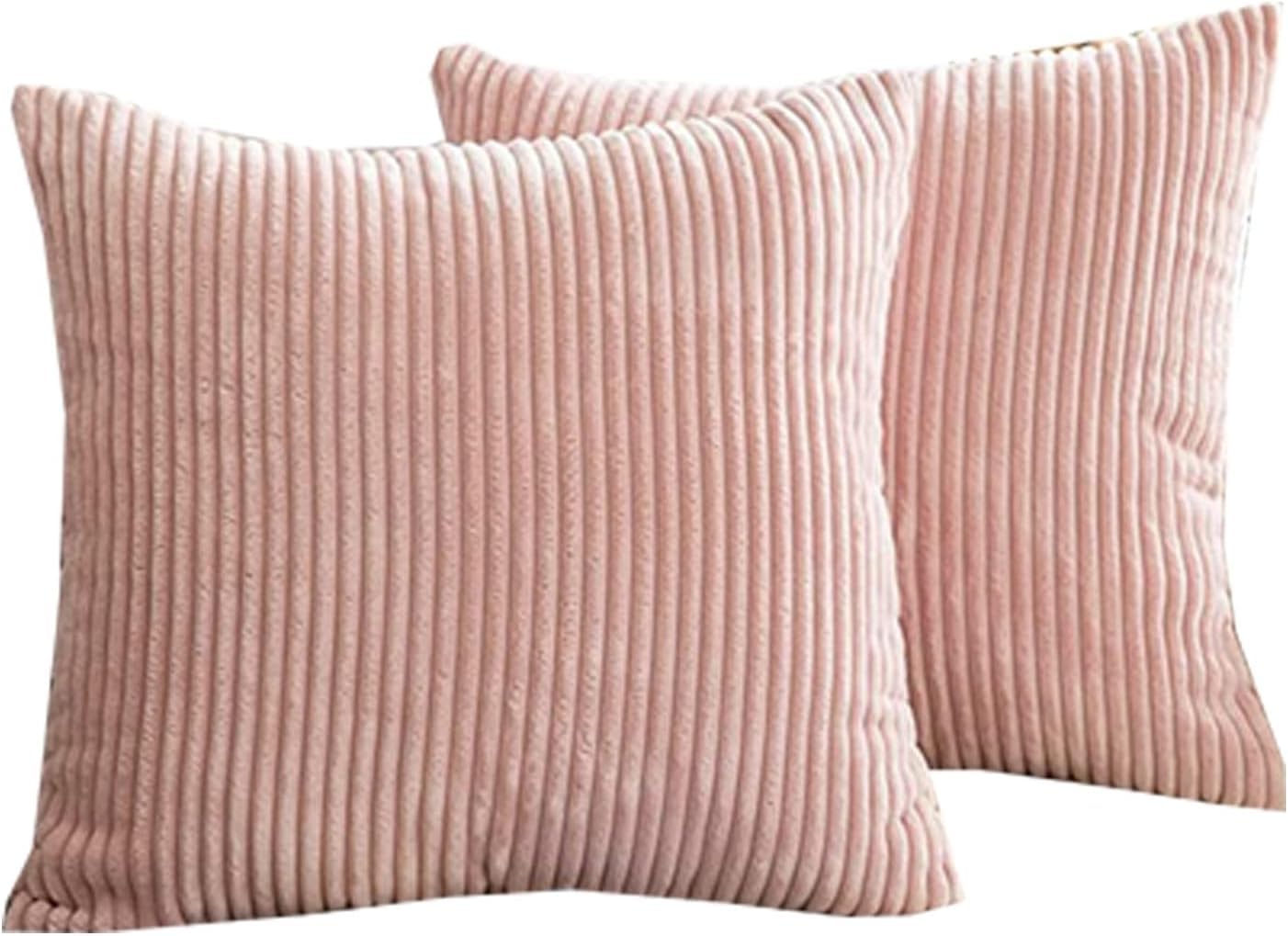 TNBCCXN Cushion, Cushion Cover,Pillow Cover,Corduroy Pillowcase with Zipper,Ultra-Soft Striped(45 * 45cm)
