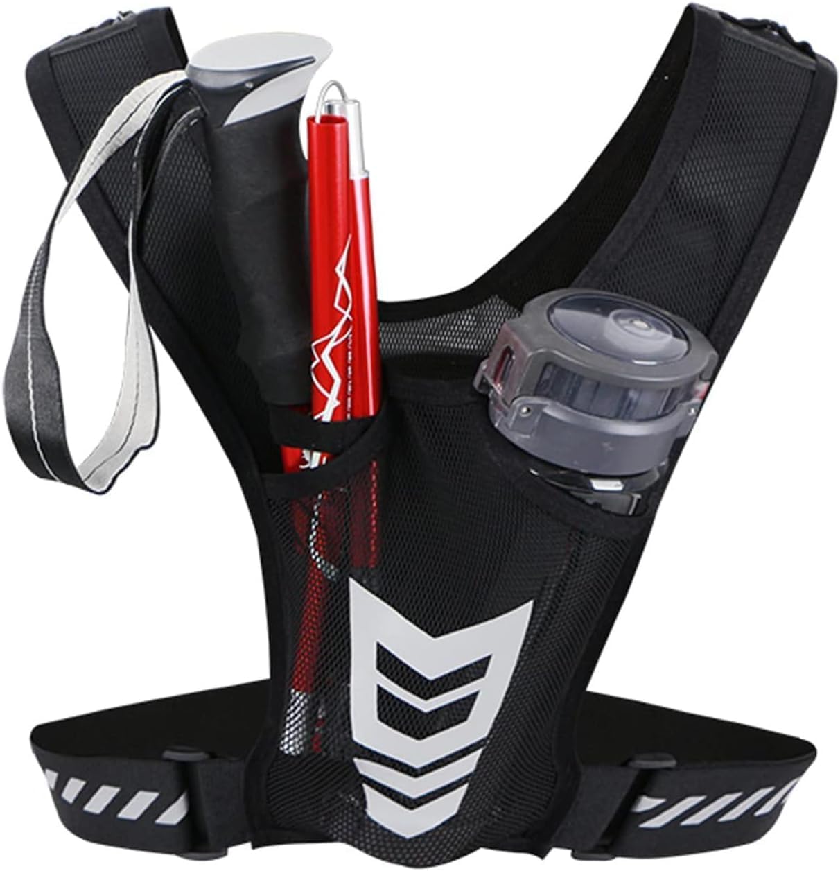 Aputue Running Vest Chest Phone Holder, Adjustable Reflective Running Pack with Secure Phone Pocket, Lightweight Breathable Workout Gear for Men and Women Runners