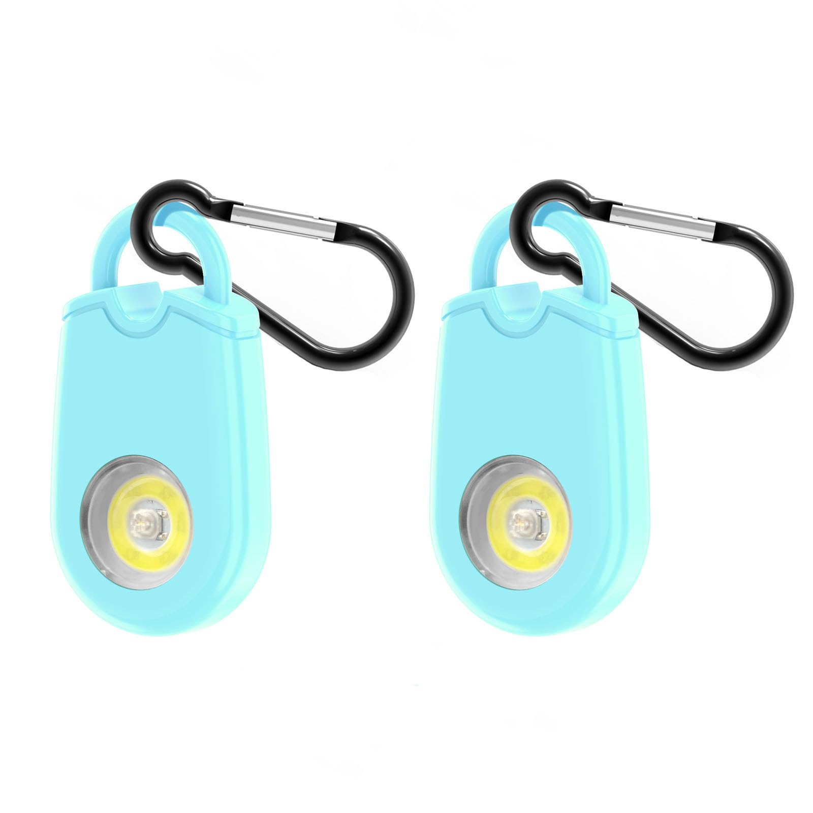 Lancoon 2 Pack Personal Alarm Keychain for Women 125dB with Strobe Light Safety Alert Device Portable Outdoor Travel Emergency Safety Alarm Blue