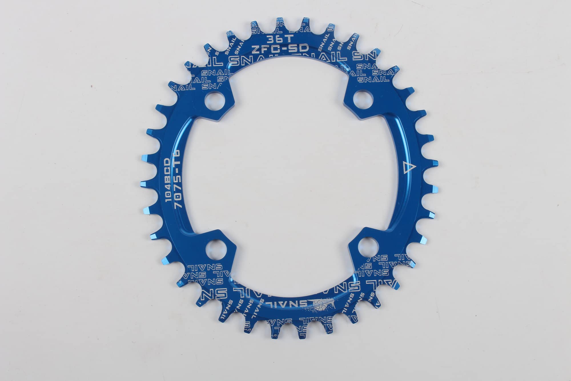 KOOZER Bicycle Crank Arm Set BCD 104 Road Mountain Bike Crankset with Bottom Bracket With 38T Single Chain Ring Chainrings (Blue) - Image 3