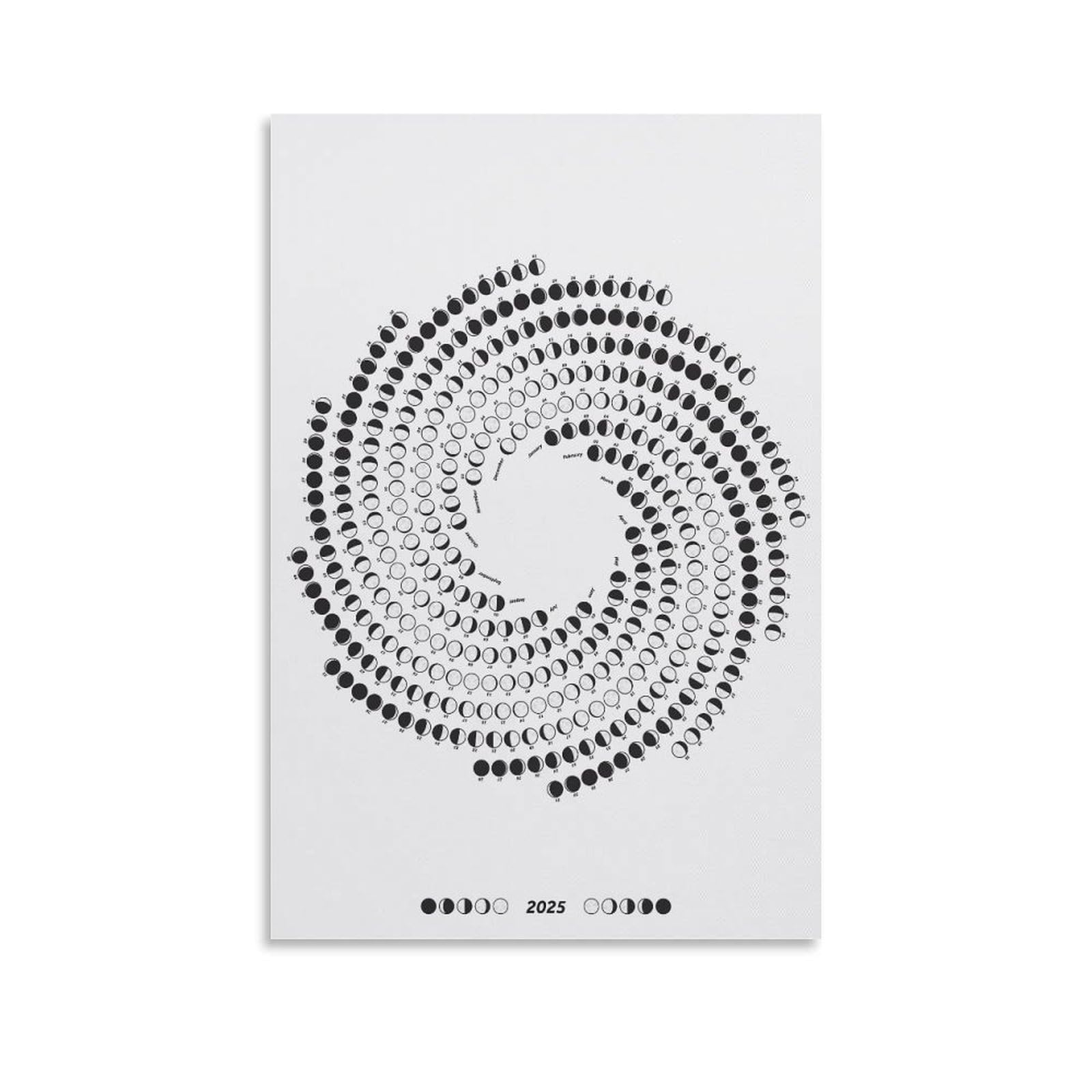 2025 Moon Calendar for Living Room, 2025 Lunar Calendar Print with Phases of Moon, Single Page Celestial Events Wall Art < Prints Posters Canvas Wall