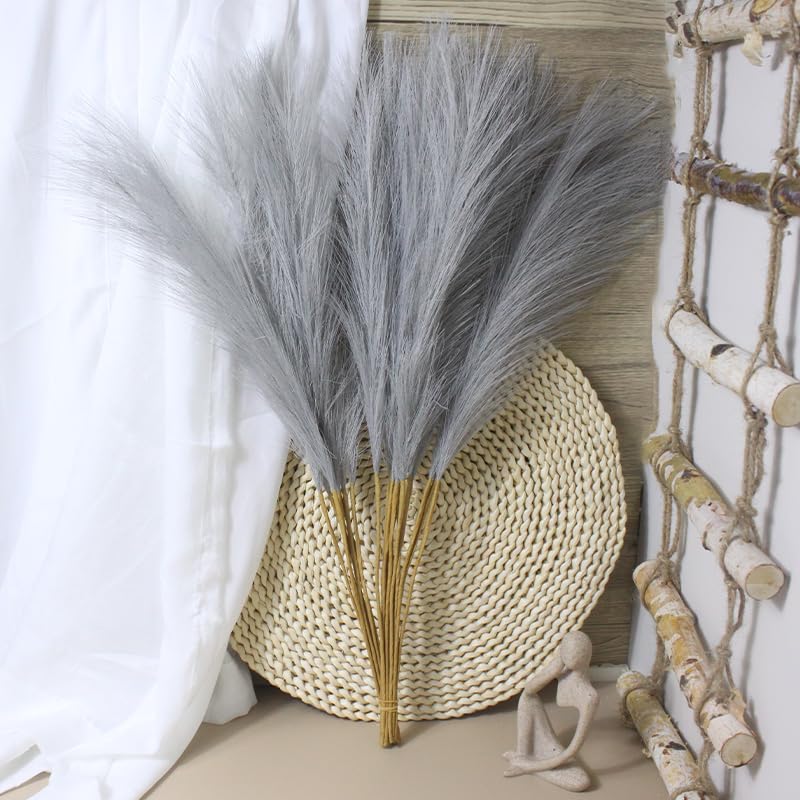 Hierba Pampas Grande 55CM 10PCS Decorativa Artificial miniatura 5
