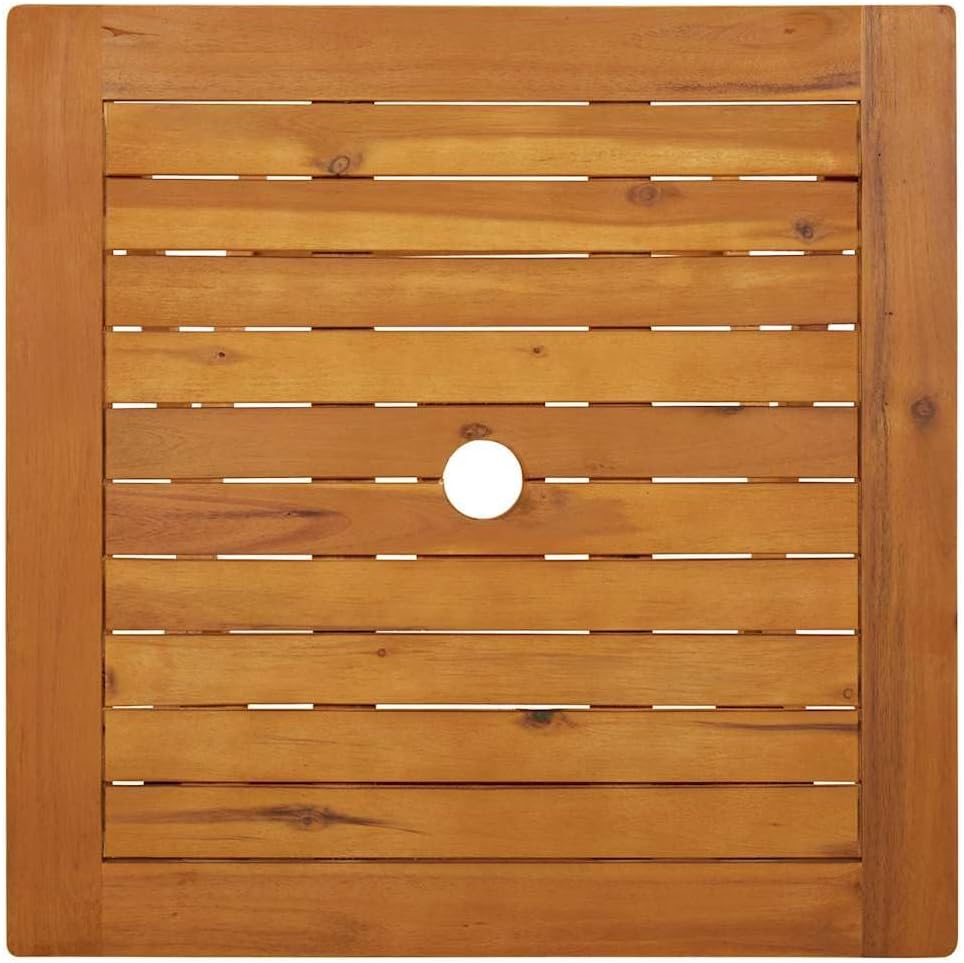 Garden Table Natural Wood Small Foldable Solid Acacia Wood Square Patio Table Outdoor Bistro Table Small Dining Table for Patio Side use