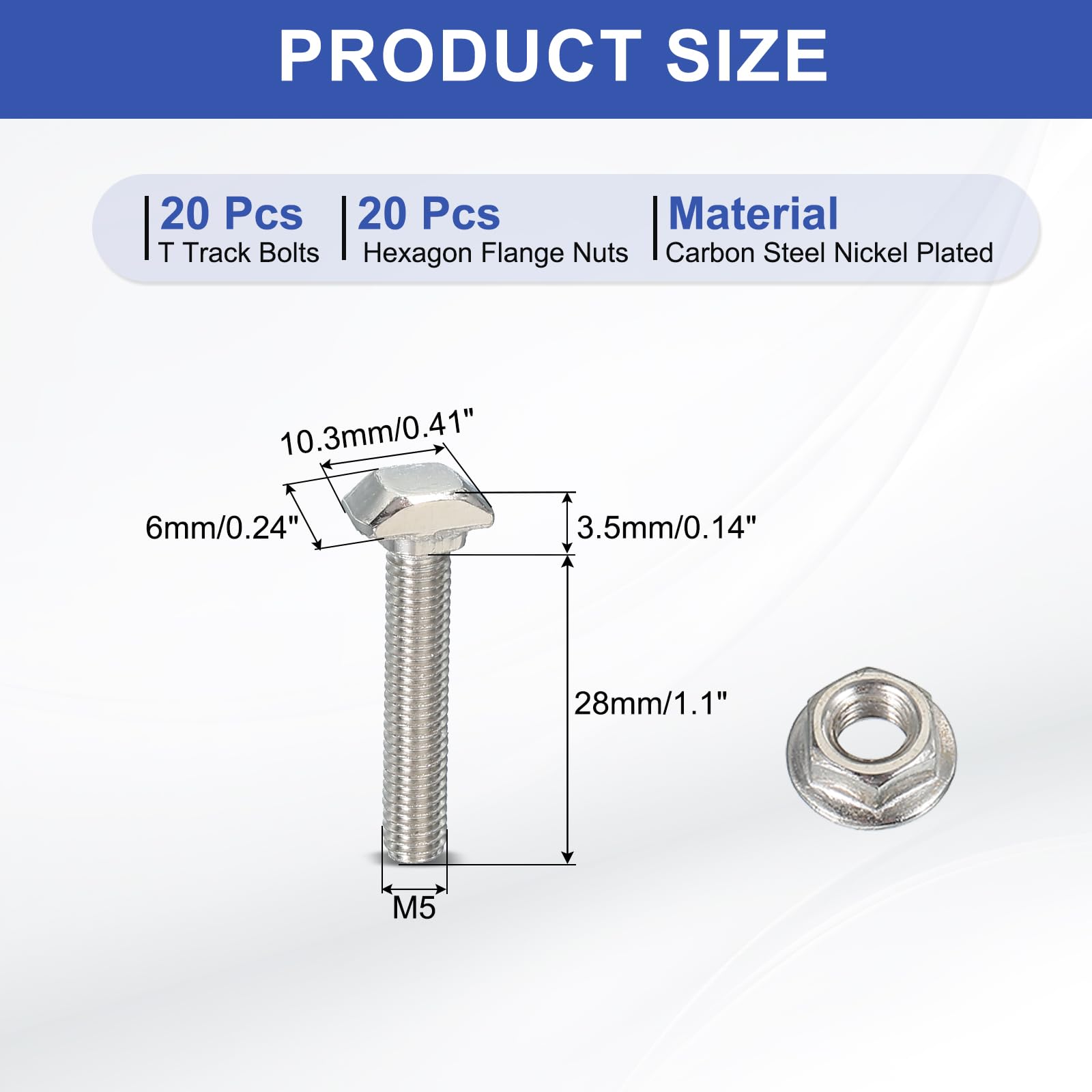 PATIKIL M5 x 30 mm T-Slot Bolts - Image 2