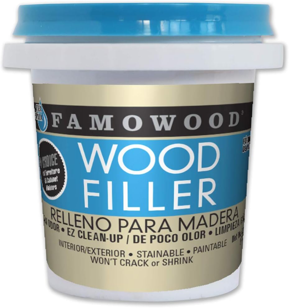 FamoWood 40042126 Latex Wood Filler - 1/4 Pint, Natural