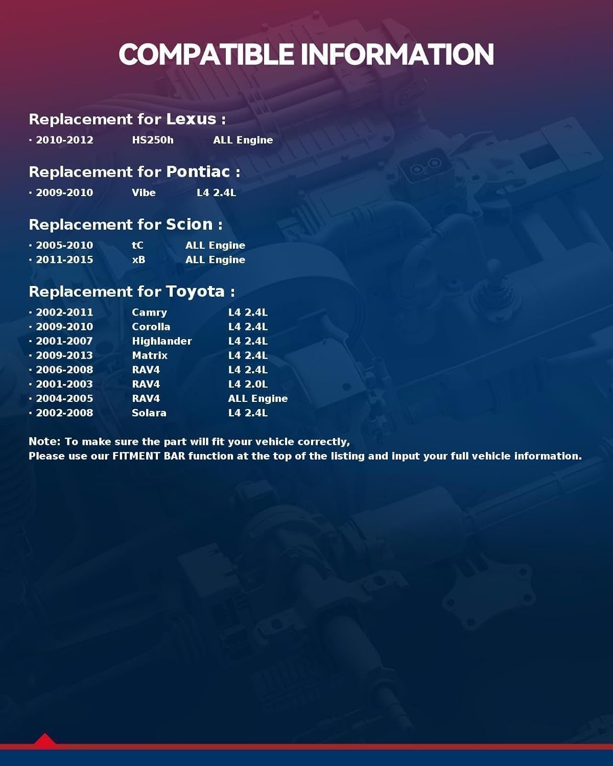 KAX Engine Water Pump Compatible with Toyota Camry 2002-2011, for Toyota RAV4 2001-2008 OE Replacement Water Pumps Kit
