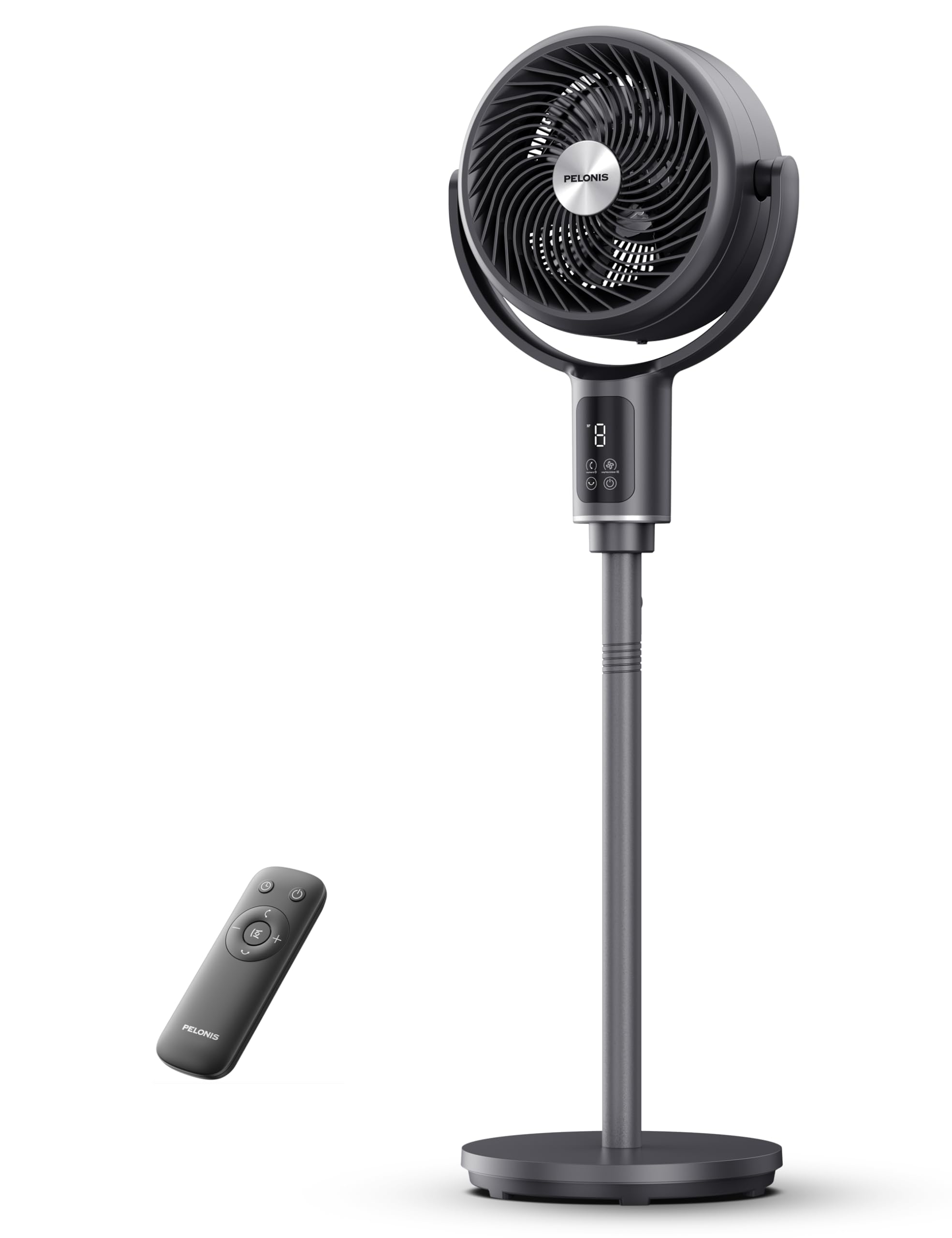 PELONIS Turmventilator mit Fernbedienung, 20dB Leiser Standventilator, 9 Stufen & 9H Timer, Höhenverstellbar, 135° and 100° Oszillation, Energiesparender für Schlafzimmer, Wohnzimmer
