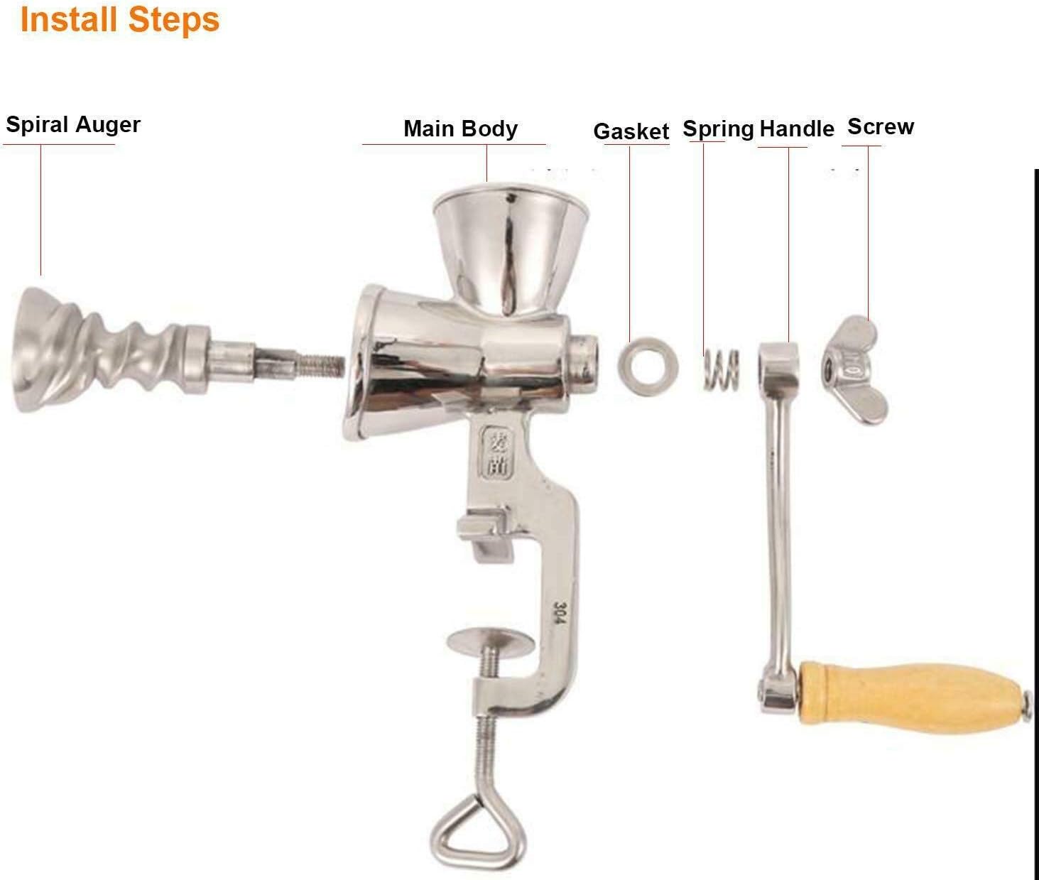 Stainless Steel Manual Grinder Milling Machine Flour Coffee Feed Corn Milling