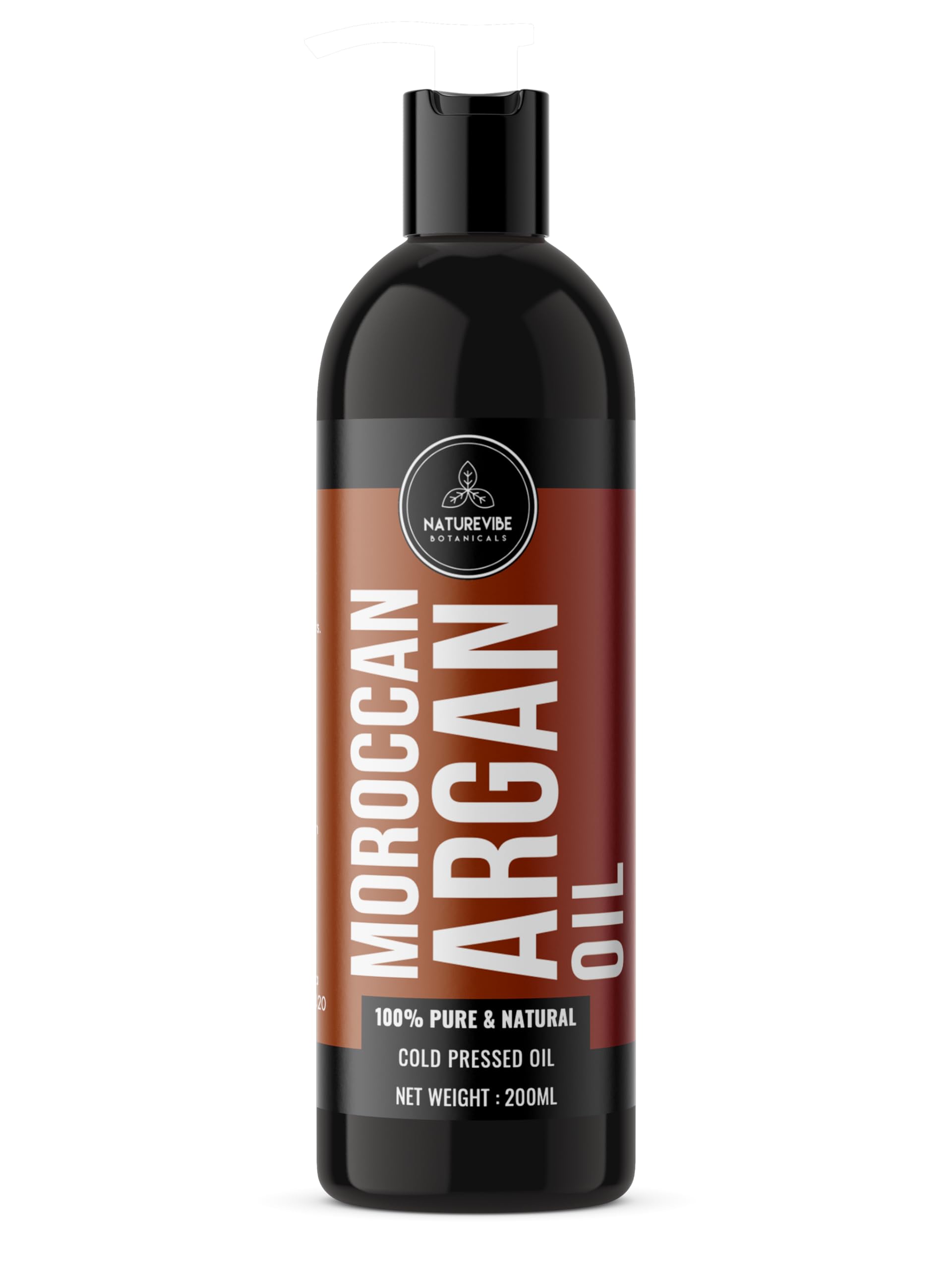 Naturevibe Botanicals Moroccan Argan Oil 200ml | 100% Pure and Natural | Great for Skin Care and Hair Care-picture-58