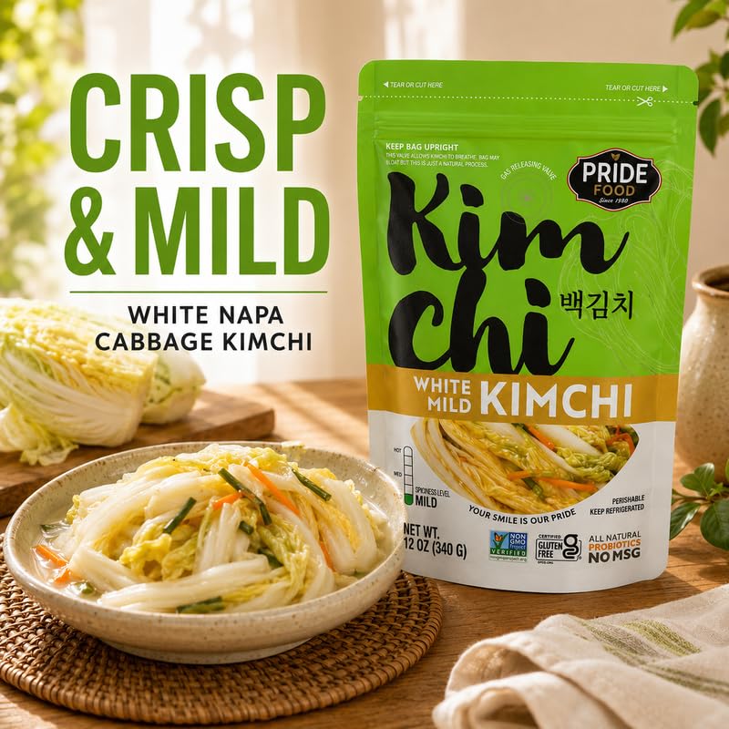 Image of BINGGRE WHITE MILD NAPA CABBAGE KIMCHI 12OZ FRESH KOREAN KIMCHEE IN KIM CHI kimichi 김치 MOTHER CHEE TEMPEH DAIKON PICKLES RADISH TWINS JONGGA RAMEN ORGANIC VEGAN NAPPA LAWS MAMA