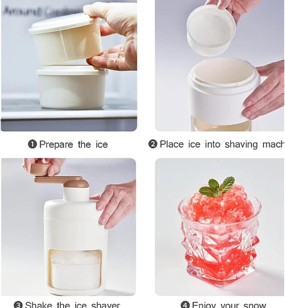 2025 New Arrival Household Mini Ice Shaver Crusher, Manual Ice Crusher for Snow Cones and Slushies, Portable Smoothie Maker (1Pcs-2)