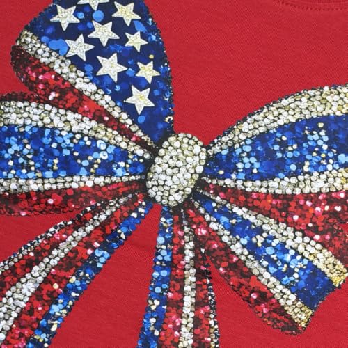 Image of 4th of July Shirts for Girls Patriotic American Flag Kids Clothing