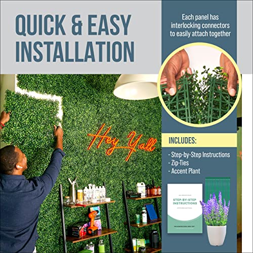 Creative Space Grass Wall Panels Artificial Plants Wedding Backdrop 12 Pcs 20 X 20 Inch Boxwood Panels Privacy Hedge Screen For Indoor Outdoor Garden Wall Decor Bedroom #TOP6