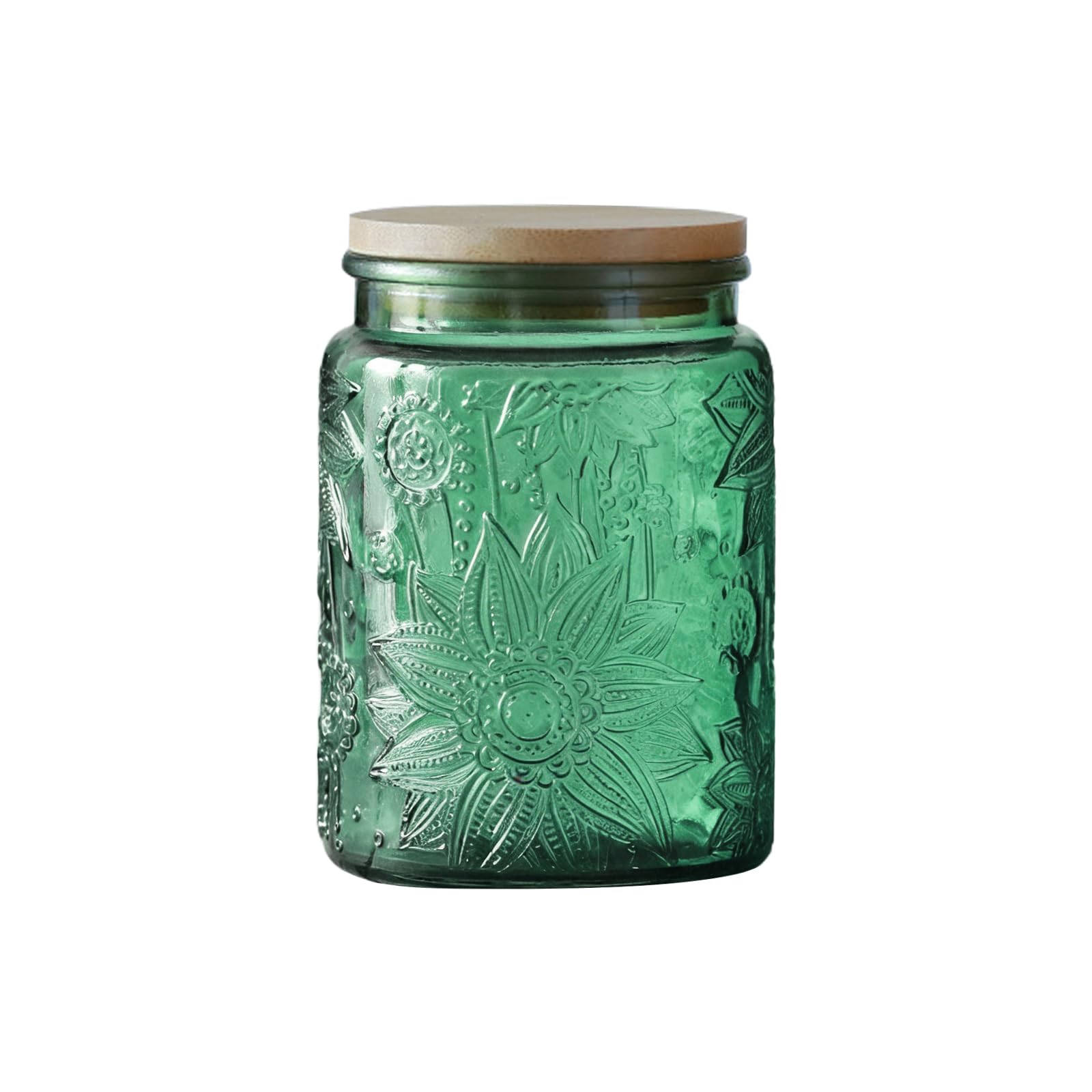 Hocadrv Vintage Glass Jar Glass Jar with Wooden Lid 700ml/24oz