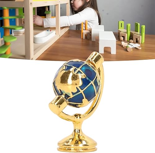Miniatura 2 de 1:12 Miniature World Globe accesorios para casa de muñecas en miniatura Gold Realistic/Elegant Globe Dollhouse Muebles de estudio para casa de