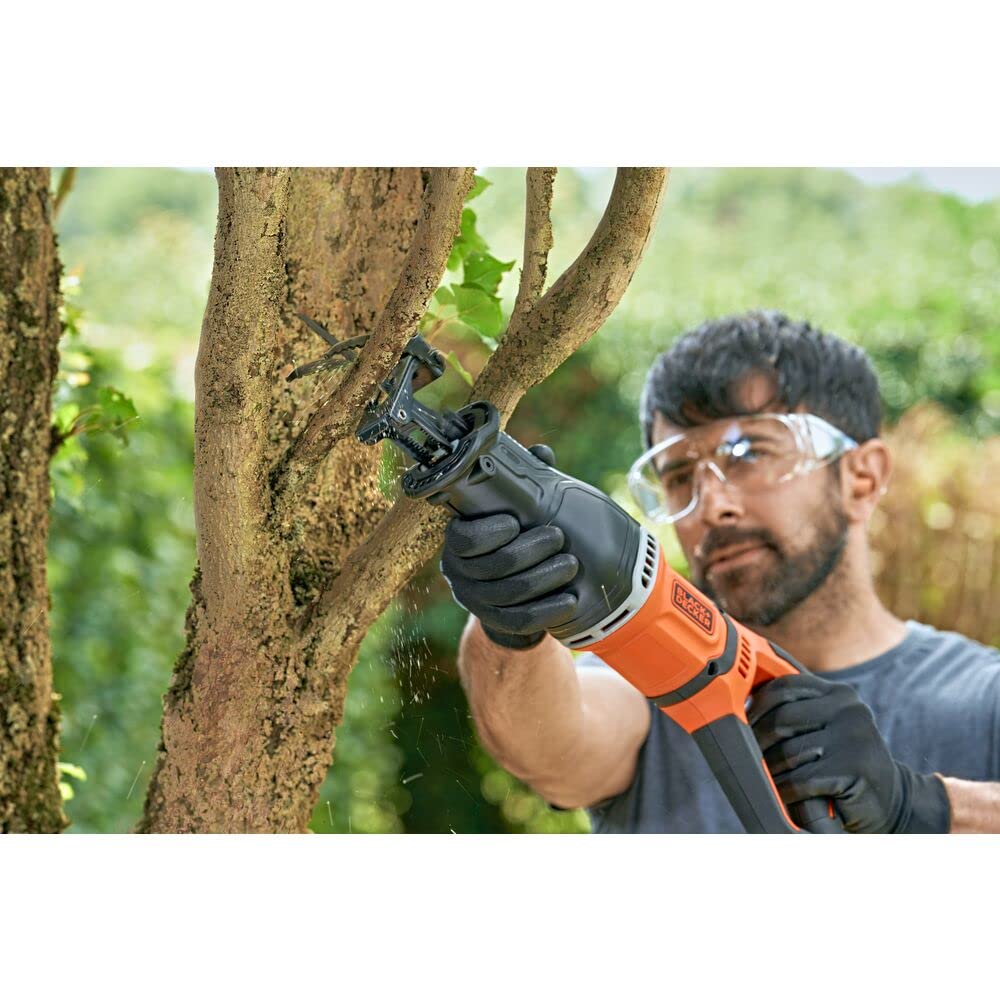 BLACK+DECKER Sega alternativa con filo con supporto per ramo e 2 lame 750w