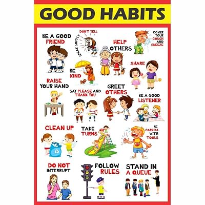 POSTER WALLAH Paper Good Habits Chart For Kids Poster|Day To Day Good ...