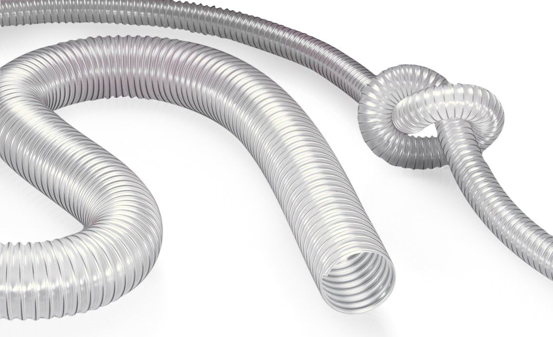 NORRES PROTAPE 330, Antistatic hose for wood chips and shavings, clear, 2.5" ID, 25ft