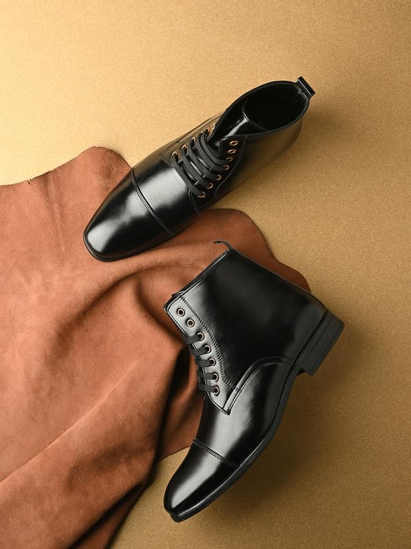 Image of Server Men's Chelsea Ankle Boots | Casual Boots for Men | Ankle Height Boots| All Day wear | Comfortable Formal Office & Business Wear Shoes | Lace up Boots | Derby Boots