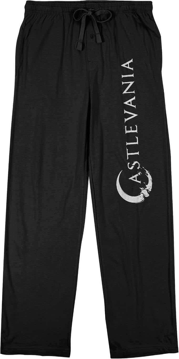 Castlevania Crescent Title Logo Adult Black Sleep Pants