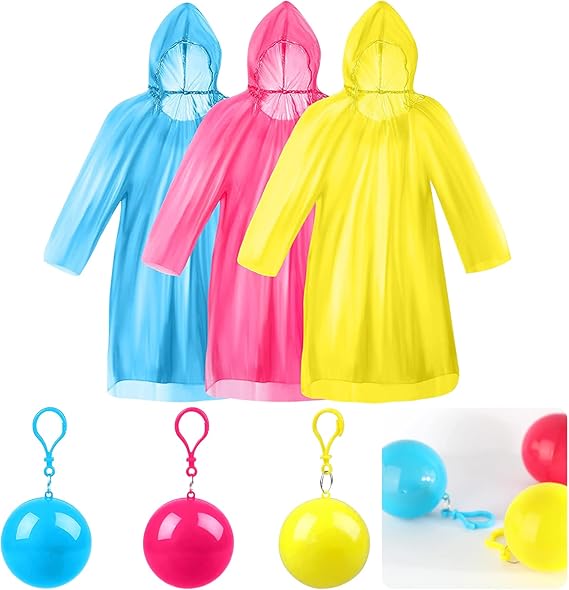 Pockit Ponchos 5 Pack, Waterproof Disposable Rain Poncho For Adults, Emergency Raincoats For Men And Women With Drawstring Hood & Elasticated Wrists, Rain Coats