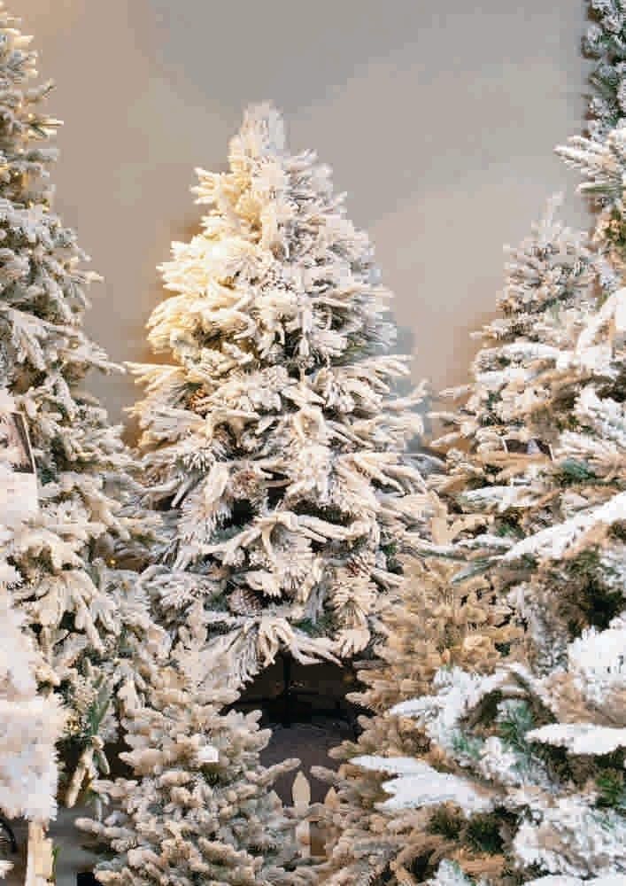 Árbol de Navidad artificial nevado verde y blanco desmontable de 210 cm