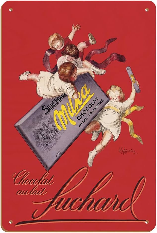Suchard Milk Chocolate (Chocolat au Lait Suchard) - Vintage Advertising Poster by Leonetto Cappiello c.1925-8 x 12 inch Vintage Wood Art Sign