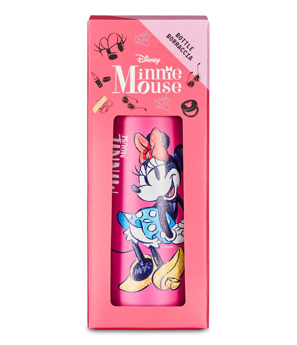 Seven Borraccia Termica MINNIE, Disney, Rosa - Termica in Acciaio Inox Interno Esterno, Mantenimento Temperatura fino a 24h, Scuola Bambina - Asilo Bambina