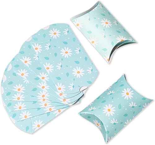 Paquete de 50 cajas de papel para almohada de regalo, dulces y chocolates, bolsas para tartas, para bodas, fiestas, Navidad, 3.5 x 2.3 pulgadas