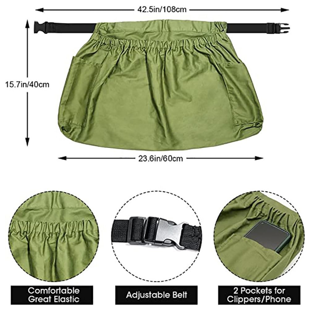Oaygat Garden Apron Waist Apron Gardening Half Apron Canvas Gardening Apron Wear-Resistant Garden Tools Belt Garden Harvest Apron Picking Apron Weeding Waist Belt Pouch Kitchen Apron for Men and Women - Image 3