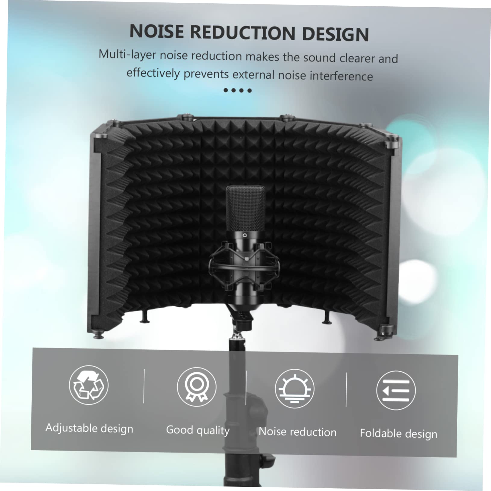 TOYANDONA 1stk Mikrofon-windschutz Mikrofonzubehör Mikrofonfilter Lärmschutzabdeckung Pfeifenvogelspielzeug Mikrofon-pop-filter Schallabsorbierend Stimmschild Aluminiumlegierung Black