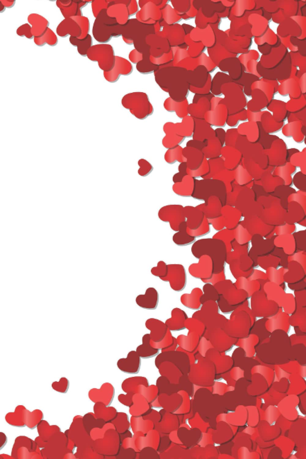 Heart Confetti Valentine Journal: 200 Page Blank Lined 6x9 Notebook