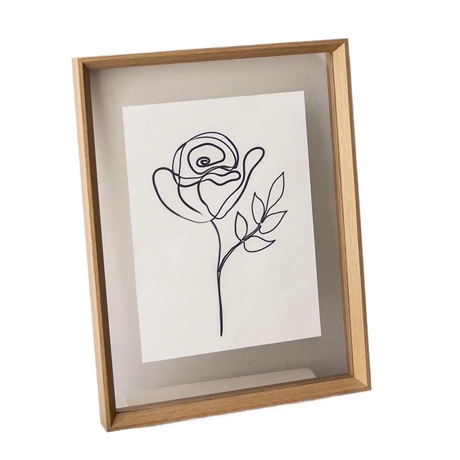 DAJGRHE Photo Frame Double-sided Transparent Photo Frame Desktop Display Table(Wood grain color,12.7X17.8CM)