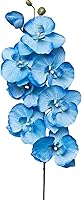 Vista 1 de cdar Flores artificiales,Conjunto de tallos de orquídeas artificiales, flor falsa de falaenopsis, decoración de boda para el hogar, azul