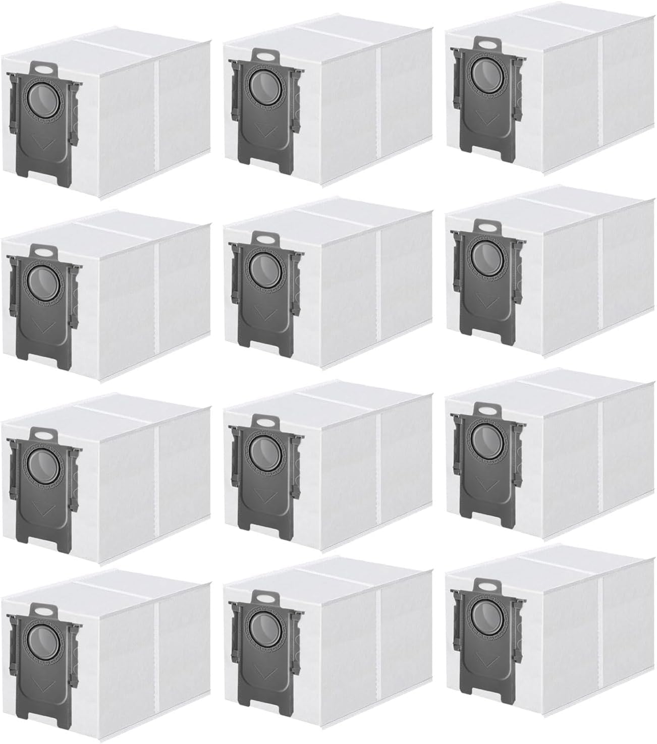 12 Packs Dust Bags Compatible with Roborock QV 35A/Qrevo S5V/Saros 10/ 10R/Q Revo/Qrevo S/Qrevo Pro/Qrevo MaxV/Qrevo Master/Qrevo Plus/S8 Max Ultra/S8 MaxV Ultra/Qrevo Slim Vacuum Cleaner, 3L Capacity