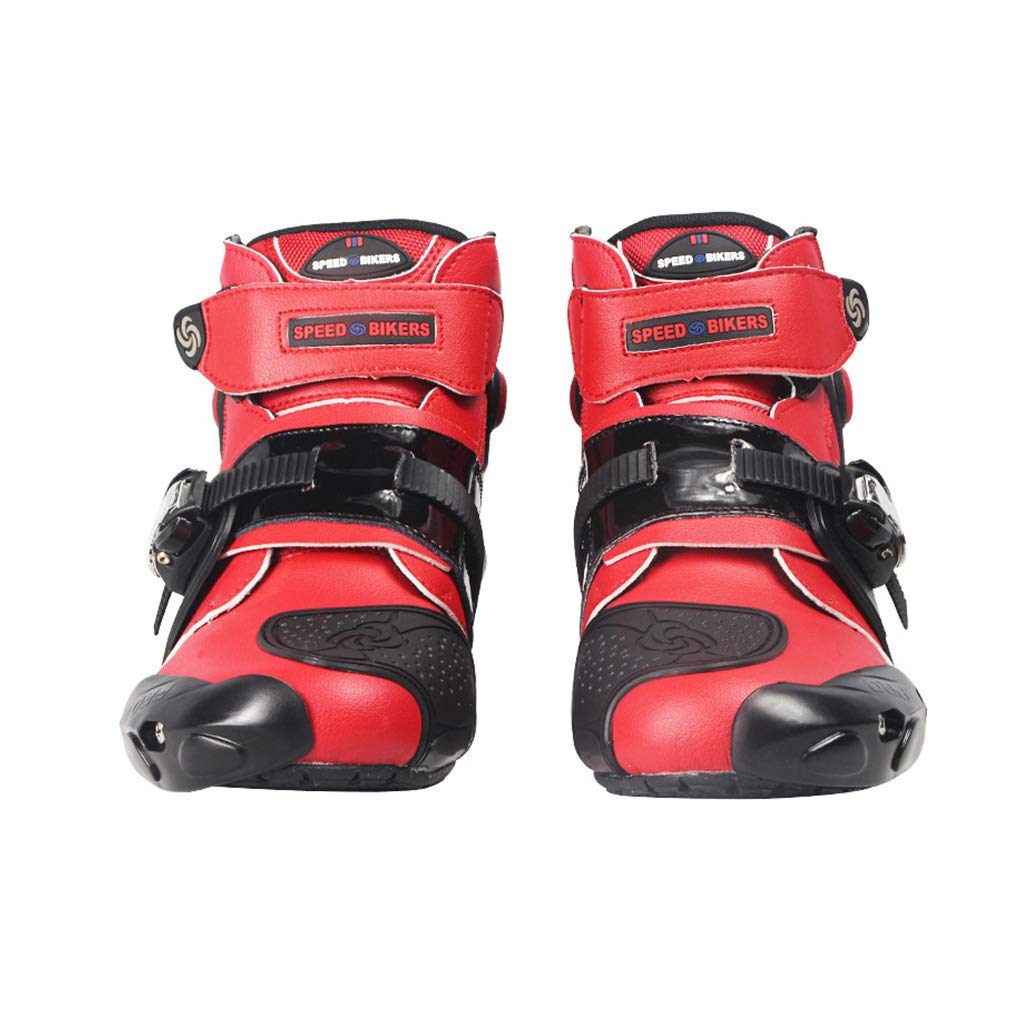 Motorradstiefel Sportstiefel aus Leder mit aufgesetzten Hartschalenprotektoren