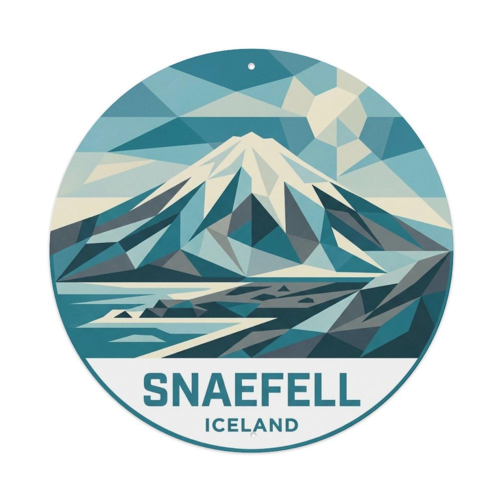 Fqnyr Style Metal Tin Sign Vintage Travel Snaefell Iceland Summit