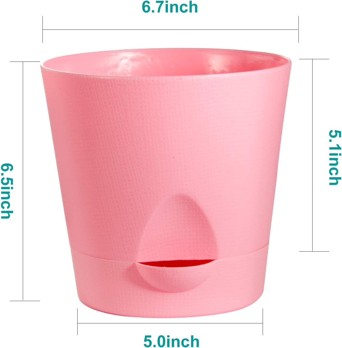 Laerjin Self Watering Pots 5 Pack 6.7 Inch African Violet Pots with High Drainage Deep Reservoir, Self Watering Planter for Indoor Plants,Ocean Spider Plant