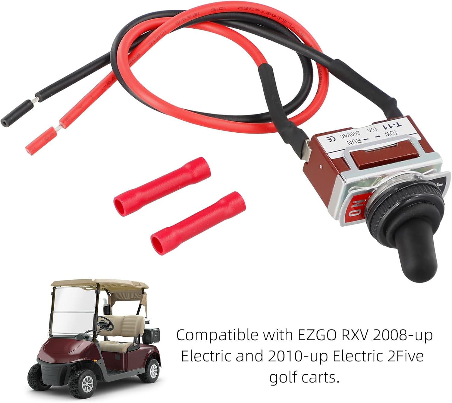 Roykaw Golf Cart Run Tow Switch Compatible with EZGO RXV 2008-up & 2010-up 2Five Electric Golf Cart, Replace OEM# 608900